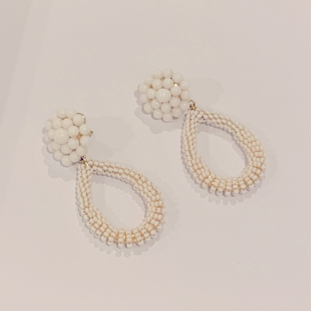 Lisi Lerch white beaded earrings